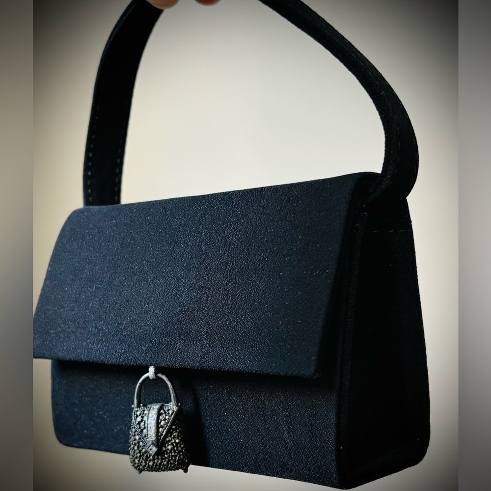 Ladies Black Purse “Judith Jack” Made in Italy Marcasite